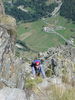 Ferrata Bethaz, canalino roccioso-erboso che porta alla cresta finale